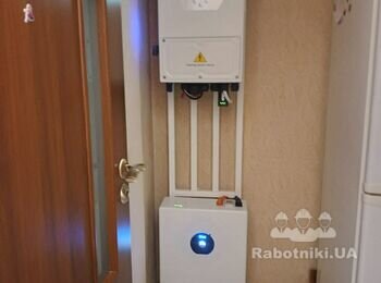 Київ - квартира резервна система 5квт год, інвертор Deye 6кВт, реле напруги, монтаж на стійку - Deye