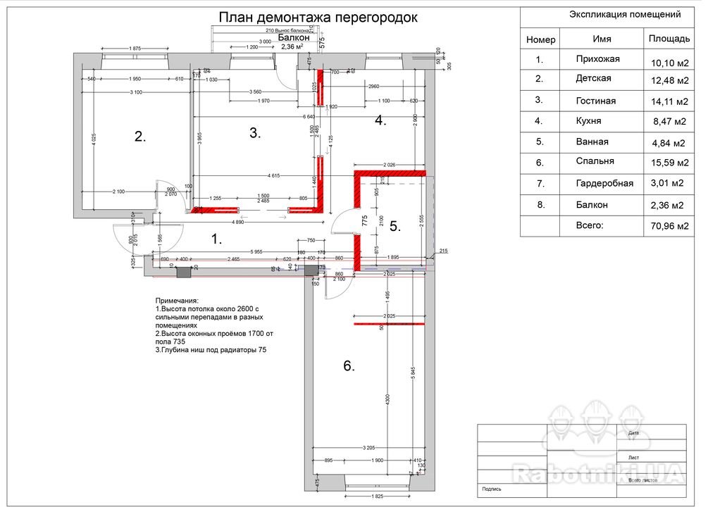 План демонтажа архикад