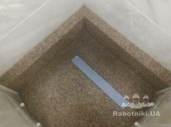 Душ кабина. Самодельный поддон, Покрытие "каменный ковер".