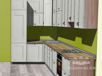 Кухня 
Фасады МДФ Пленочный Белый Матовый
Фрезеровка Рамка с Выборкой
LED подсветка 45°
ДСП Egger Дуб Канзас Коричневый 18мм
Кромка на видимых торцах 2мм, остальная 0.5мм
ДВП Кроношпан Белый
Столешница Egger Дуб Галифакс Натуральный
Подьемники BLUM Aventos HF
Направляющие BLUM Tandem
Петли BLUM со встроенным Blumotion (доводчик)
Сушка Inoxa рамочная
Плинтус Рехау Алюминий,
Цоколь Алюминий
Мусорные ведра Мюллер