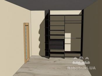 Шкаф купе гостинная. Этап 1
ДСП Кроношпан Венге Подлинный 18мм
Кромка по периметру.
Кромка на передних торцах и на нижних 2мм
Направляющие полного выдвижения
Фурнитура Хетих
Фасады выдвижных ящиков с вырезом под ручку смайл