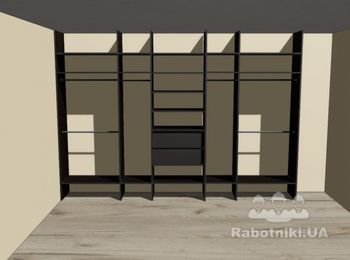 Шкаф купе Спальня. 
Система Люкс Серебро
Ролики Премиум
Наполнение Дверей ДСП CLEAF + Зеркало Графит
ДСП Кроношпан Венге Подлинный 18мм
Кромка по периметру
Кромка на передних торцах и на нижних 2мм.
Направляющие полного выдвижения
Фурнитура Хетих
Фасады выдвижных ящиков с вырезом под ручку смайл.