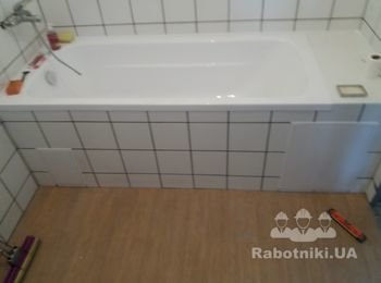 Установка ванной и облицовка плиткой