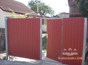 Ворота розпашные с калиткой внутри