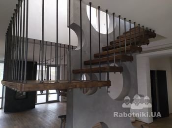 подвесная больцевая лестница в стиле Loft