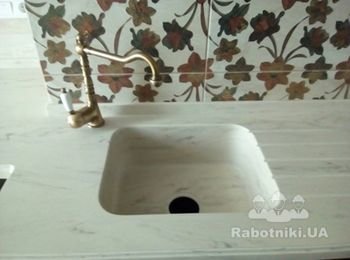 Столешница из искусственного акрилового камня Tristone M704 Marble Ocean. Киев