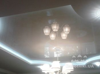 Чистовой электромонтаж.
(установка люстры и ЛЕД подсветка.