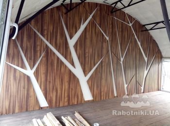 Декоративные панели из ДСП "Деревья" формат 8000х4250мм