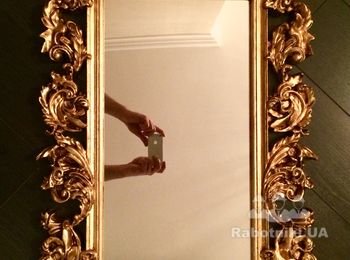 Зеркало с дерева (дуб) + позолота