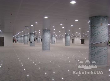 Монтаж потолков гранита алюминиевых панелей колонн, нержавеющий отбойник вокруг колонн (все работы под ключ)