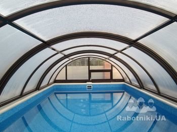 Бетонный скимерный бассейн с павильоном г. Днепр