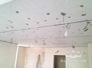 Ecosound+супердиффузионная мембрана с проклейкой всех швов на потолке зал