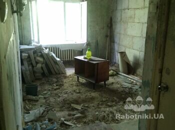 демонтаж паркет, доска, стена перегородка и т.п.
