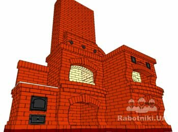 Кухонный комплекс с мангалом, русской печью и простым казаном.
Порядовка. Комплекс построен и работает отлично.