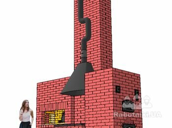 Кухонный внутренний комплекс из каминопечи, русской печи, мангала, плиты, лежанки и коренного дымохода. Очень подробный проект под самостоятельную сборку