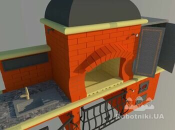 Комплекс с плитой, горячей коптилкой и мойкой. Порядовка