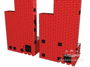 Отопительная на 1,5 этажа с большой лежанкой. 2 варианта подовых топливника