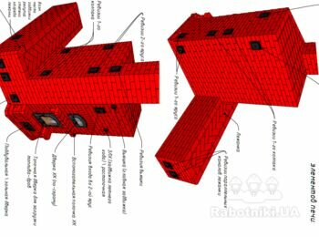 Угловая каминопечь с ХК и лежанкой в перестенке
