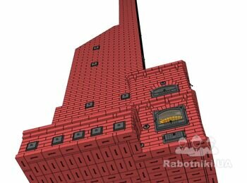 Двухэтажная каминопечь с режимом отдельного нагрева второго этажа, регулировкой степени нагрева щитка и лежанки и отдельно лежанки. Встроенный котёл и хлебная камера "по-серому". 5 задвижек