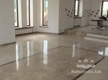 Укладка плитки крупногаборитных размеров 3600*1600 мм.