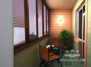 Прорисовка дизайн проэкт балкона.