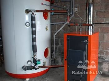 Установка бойлера твердотопливного котла