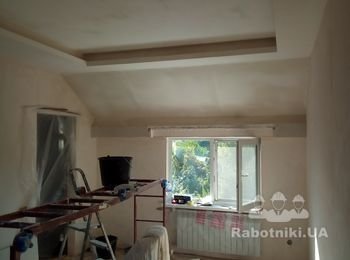 гпсокартон, шпаклёвка со стехлохолстом под покраску..