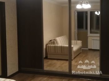 большая комната вид на вместительный шкаф купе