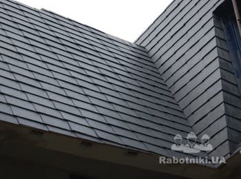 Монтаж кровельного сланца (объект в пригороде г. Днепропетровска)