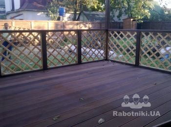 Настил террасной доски мербау