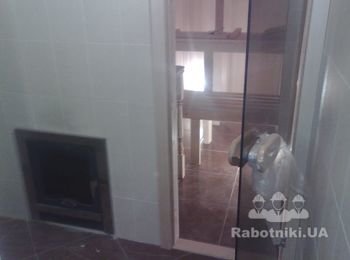 Баня на дровах в подземелье, обшита липовой вагонкой