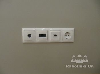 Фурнитура Legrand Valena (Франция) - розетка Тв, интернет и HDMI (после);