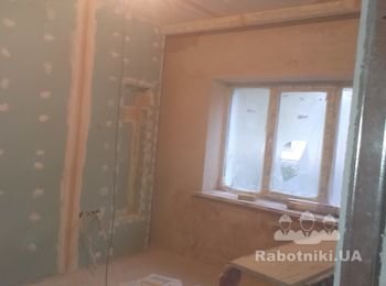 Ремонт двушки с перепланировкой  2015р комната 2  ГКЛ черновой вариант