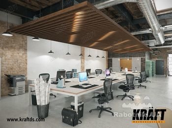 Подвесной потолок на базе рейки KRAFT Куб. http://kraftds.com/produktsiya-2/podvesnoj-potolok-kraft-kub