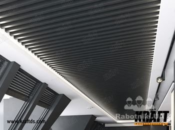 Подвесной потолок на базе рейки KRAFT Куб. http://kraftds.com/produktsiya-2/podvesnoj-potolok-kraft-kub