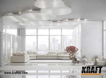 Дизайнерский подвесной потолок из рейки KRAFT Куб с системой освещения KRAFT Led.
http://kraftds.com