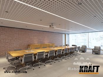 Подвесной потолок кассетный грильято GLK 15/15 KRAFT с системой освещения KRAFT Led.
http://kraftds.com