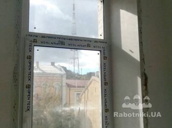 Монтаж минеральных откосов на глубокий проем 58 см в старом доме