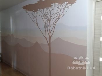 Роспись стен 6м, акриловая краска, роспись в коридоре, моя работа