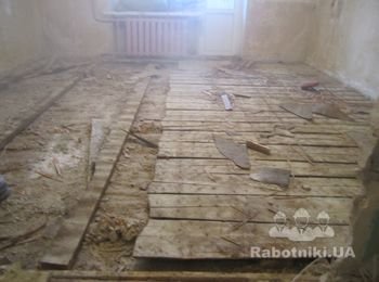 Демонтаж пола (лаги)