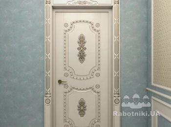 Декор входной двери - накладка, наличники, карниз