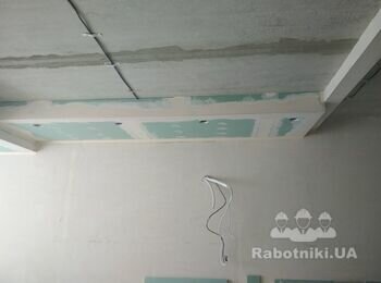 Монтаж гипсокартонных конструкций на потолке, заделка стыков гипсокартона