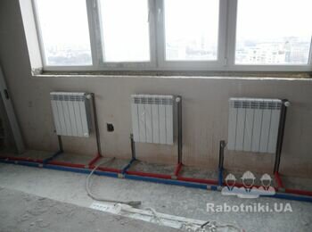 Монтаж и подключение радиаторов отопления.