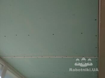 Подшивка металлического каркаса на потолке гипсокартоном