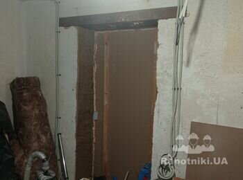 Вырезка и усиление проёма в несущей стене.