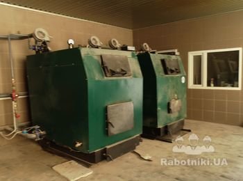 Виды работ:

Отопление:
- производственные помещения - воздушное совместно с радиаторным 200кВт;
- офисные помещения - радиаторное отопление 120кВт;
- отопительный пункт - отопительной мощностью 400 кВт.

Водопровод, канализация:
- система химводоочистки для автоматической подпитки системы отопления;
- гарячее водоснабжение - бойлера косвенного нагрева с рециркуляцией 2шт объемом по 500л.

(068) 982-92-43 (монтаж)