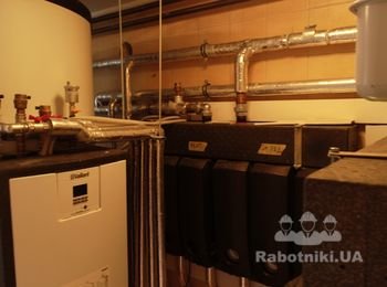 Виды работ:

Отопление:
- помещений - радиаторное 45кВт, теплый пол 25кВт;
- отопительный пункт - мощностью 252кВт.
- тепогенераторы - воздушный тепловой насос, газовые котлы 92кВт, солнечные колектора 15кВт, електрический котел 24кВт, твердотопливный котел 50кВт, пелетный котел 50кВт.

Водопровод, канализация:
- система химводоочистки;
- гарячее водоснабжение - станция приготовления горячей воды.

(068) 982-92-43 (монтаж)