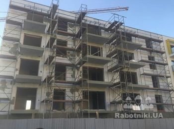 Утепление фасада многоэтажного дома (Польша) пенопласт 200 мм.