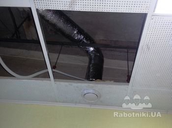 Монтаж потолочного клапана