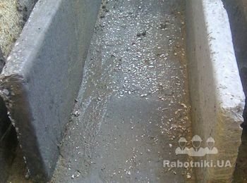 Утепление канала водоотвода пенополистиролбетонными плитами.